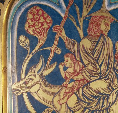 Verduner祭壇、1つのパネルの境界線の詳細、1181年のエナメル細工 作： Nicholas of Verdun
